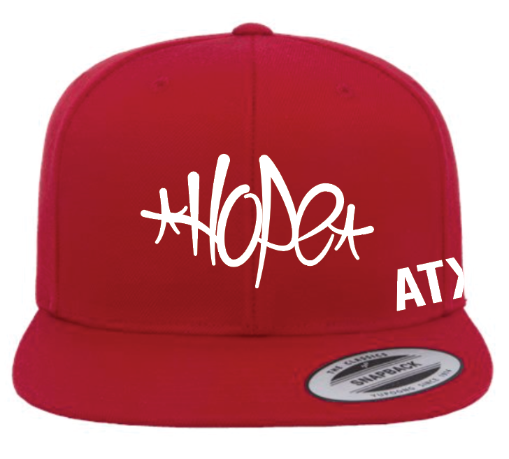 HOPE TAG SNAPBACK CAP - RED
